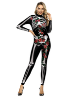 Costumes dDéguisements Halloween noir femmes \ s Scary Justaucorps Jumpsuit Polyester 3D Imprimer Jumpsuit Costumes