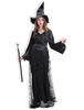 Costumes dDéguisements Halloween noirs Femme Robe de Sorcière Costumes de Vacances en Tulle