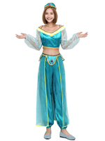 Costumes dDéguisements Halloween Pantalon Danseur de Ventre Vert Femme Top Polyester Déguisements Halloween Costumes des Fêtes