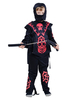 Costumes dDéguisements Halloween pour Enfants Pantalon Et Manteau Imprimés Ninja Noir