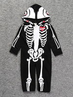 Costumes dDéguisements Halloween pour enfants Skeleton manches longues à capuche