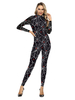 Costumes dHalloween Combinaison extensible noire en polyester