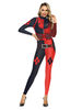 Costumes dHalloween Combinaison Stretch Rouge Noir Costumes de Vacances Justaucorps Polyester