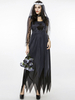 Costumes dhalloween de mariée pour femmes noir élégant robe asymétrique en polyester bicolore Costumes de vacances