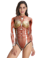 Costumes dHalloween Femme Acajou Stretch Polyester Costumes de Vacances Maigres