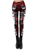 Costumes dHalloween Femme Rouge Foncé Pantalon Stretch Femme Polyester Maigre Costumes de Vacances
