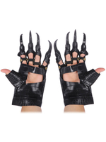 Costumes dHalloween Gants noirs Accessoires en cuir PU Costumes de vacances