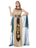 Costumes dHalloween égyptiens Rayures adultes kaki Armwear plissé exotique Robe de vacances en polyester