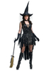 Costumes dHalloween Noir Adulte Bicolore Élégant Chapeau Superposé Gants Robe de Vacances Polyester