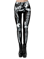 Costumes dHalloween Noir Argent Pantalon Stretch Femme Polyester Costumes de Vacances Maigres