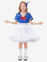 Costumes dHalloween pour enfants Bleu Halloween Fibre de polyester Ensemble de polyester Jupe pour enfants
