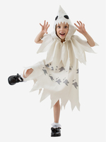 Costumes dHalloween pour enfants Ensemble dHalloween blanc Robe à capuche en polyester pour enfants