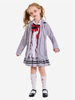 Costumes dHalloween pour enfants Ensemble dHalloween gris Jupe cravate en polyester pour enfants