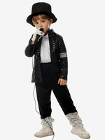 Costumes dHalloween pour enfants Ensemble dHalloween noir Pantalon en polyester pour enfants