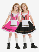Costumes dHalloween pour enfants Ensemble dHalloween rose Robe en polyester pour enfants
