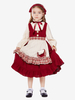 Costumes dHalloween pour enfants Ensemble dHalloween rouge Robe en polyester pour enfants Couvre-chef
