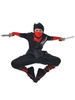 Costumes dHalloween pour enfants Ensemble de 2 pièces masque en polyester Ninja noir