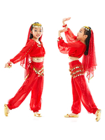 Costumes dHalloween pour enfants Ensemble de mousseline de soie en fibre de polyester de Noël rouge Couvre-chef de chaîne de taille pour enfant