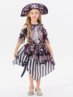 Costumes dHalloween pour enfants Ensemble de polyester dHalloween marron foncé Robe chapeau pour enfants