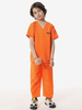 Costumes dHalloween pour enfants Ensemble de polyester dHalloween orange Pantalon haut pour enfant