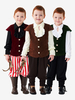 Costumes dHalloween pour enfants Ensemble de polyester marron café pour Halloween Chemise et pantalon pour enfants