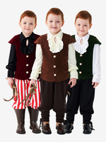 Costumes dHalloween pour enfants Ensemble de polyester marron café pour Halloween Chemise et pantalon pour enfants