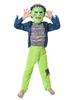 Costumes dHalloween pour enfants Green Monster Polyester Pants Mask Top Costume de vacances Ensemble de 3 pièces