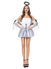 Costumes dhalloween pour femmes blanc oeuvre dadulte rétro ailes en couches chapeaux Polyester robe dhalloween