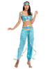 Costumes dHalloween pour femmes bleu ciel clair conte de fées exotique couvre-chef en couches polyester ensemble métallique robe de vacances