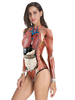 Costumes dHalloween pour femmes Body skinny en polyester extensible acajou