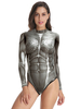 Costumes dHalloween pour femmes Combinaison extensible grise