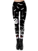 Costumes dHalloween pour femmes Pantalon stretch noir Costumes de vacances skinny en polyester