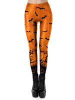 Costumes dHalloween pour femmes Pantalon stretch orange Polyester Costumes de vacances Skinny de vacances