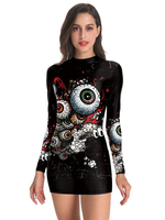 Costumes dHalloween pour femmes Robe extensible noire