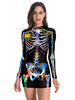 Costumes dHalloween pour femmes Robe extensible noire Costumes de vacances moulantes en polyester