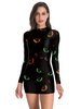 Costumes dHalloween pour femmes Robe extensible noire en polyester