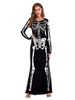 Costumes dHalloween pour femmes Robe extensible noire Robe de vacances Halloween en polyester
