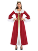 Costumes dHalloween pour femmes rouge bicolore élégant en polyester couches Costume de reine dHalloween robe de vacances