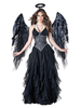 Costumes dhalloween pour femmes vampire noir oeuvre adulte Sexy ailes en couches robe de bal en Polyester Costumes de vacances