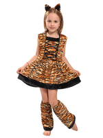 Costumes dHalloween pour les enfants Café Robe en polyester marron Costume de vacances Ensemble complet