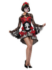 Costumes dHalloween pour les femmes Fantôme Rouge Dentelle Effrayant Robe Courte Polyester Vacances Costumes Ensemble Complet