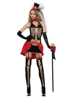 Costumes dhalloween pour les femmes magicien rouge couleur bloc effrayant robe chapeau polyester vacances magicien assistant Costumes ensemble complet