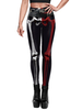 Costumes dHalloween pour les femmes Noir Rouge Chair Scary Stretch Polyester Skinny Pants Costumes de vacances