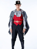 Costumes dHalloween pour Mental Black Vampire Royal Shirt Pantalon Polyester Color Block Set Vacances Devil Costumes Ensemble complet