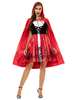 Costumes de carnaval pour femmes rouge Vintage couches manteau costume de vacances deux tons robe dhalloween