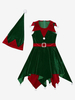 Costumes De Cosplay De Noël Robe Enfants Elfe Sans Manches