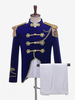 Costumes de cour royale rétro bleus pour hommes uniformes de bande militaire de la marine Costume de spectacle de marin