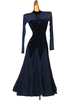 Costumes de danse Ballroom encre robe bleue Lycra Spandex femmes Wear Dancing