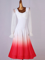 Costumes de danse de bal de bal de bal blanc rouge robe de danse