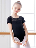 Costumes de danse de ballet ballerine noire enfants en dentelle plissée mise en forme combinaison vêtements de danse costume de danse fille